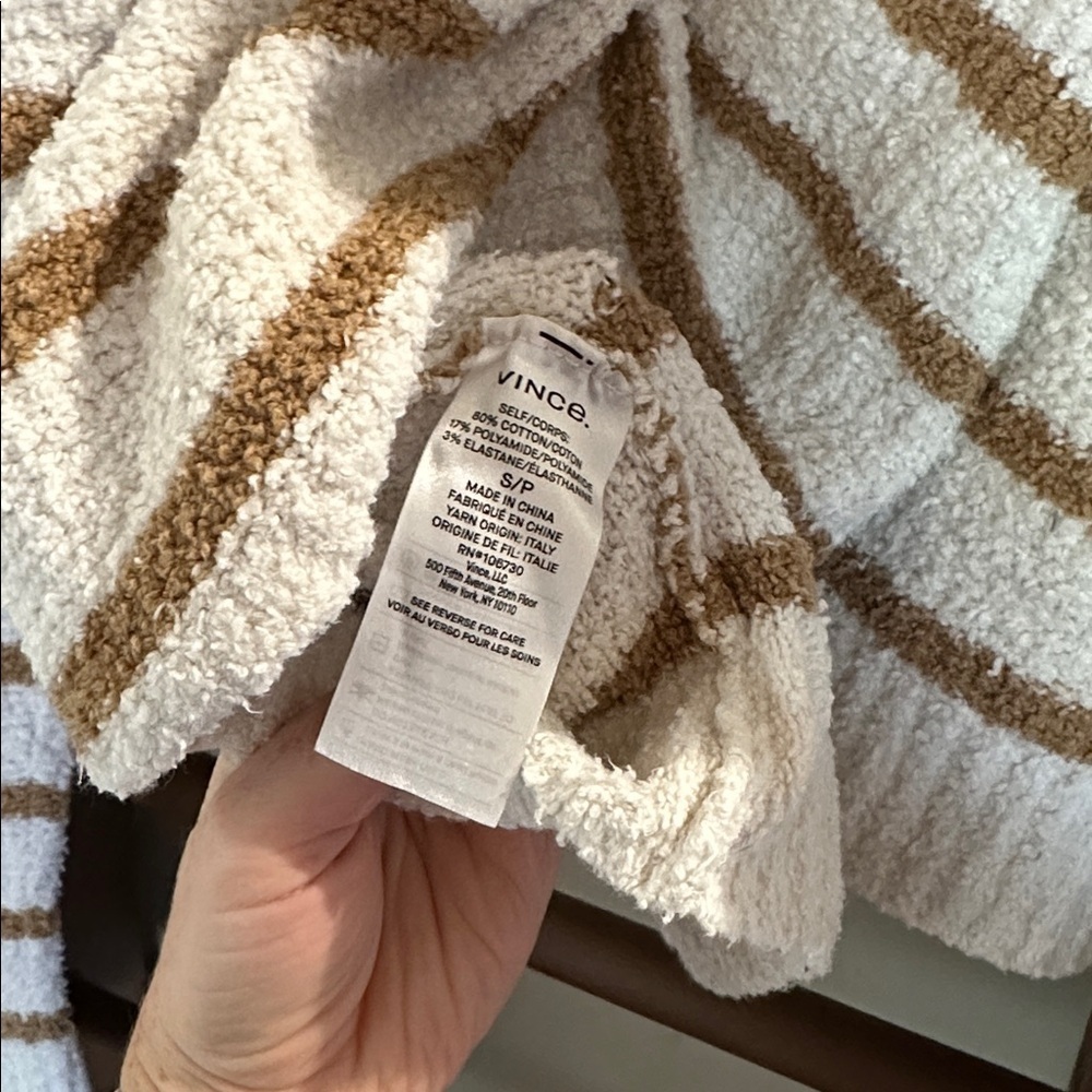 Vince Striped Waffle Stitch Crew Sweater - Picture 4 of 4